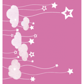 CHMURKI I GWIAZDKI NA RÓŻOWYM TLE