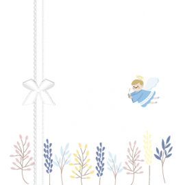 NIEBIESKI ANIOŁEK Z KOKARDKĄ