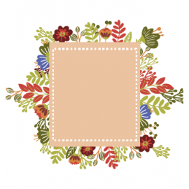 KWIATY Z BEŻOWĄ RAMKĄ