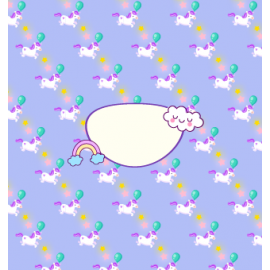 JEDNOROŻEC Z TĘCZĄ I CHMURKĄ