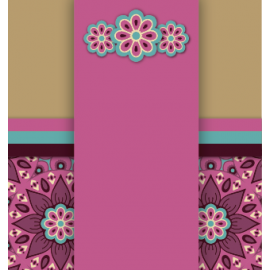 FIOLETOWE PASY Z KWIATAMI