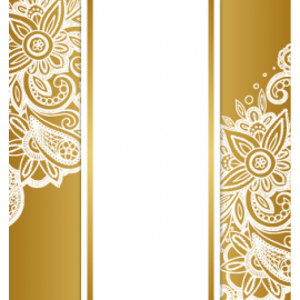 BIAŁY WZÓR NA ZŁOTYM TLE