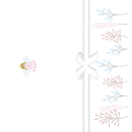 RÓŻOWY ANIOŁEK Z KOKARDKĄ