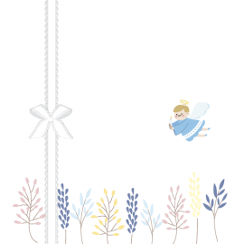 NIEBIESKI ANIOŁEK Z KOKARDKĄ