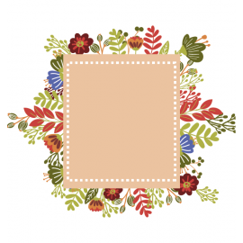 KWIATY Z BEŻOWĄ RAMKĄ