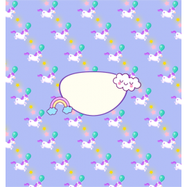 JEDNOROŻEC Z TĘCZĄ I CHMURKĄ