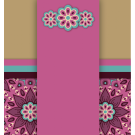 FIOLETOWE PASY Z KWIATAMI